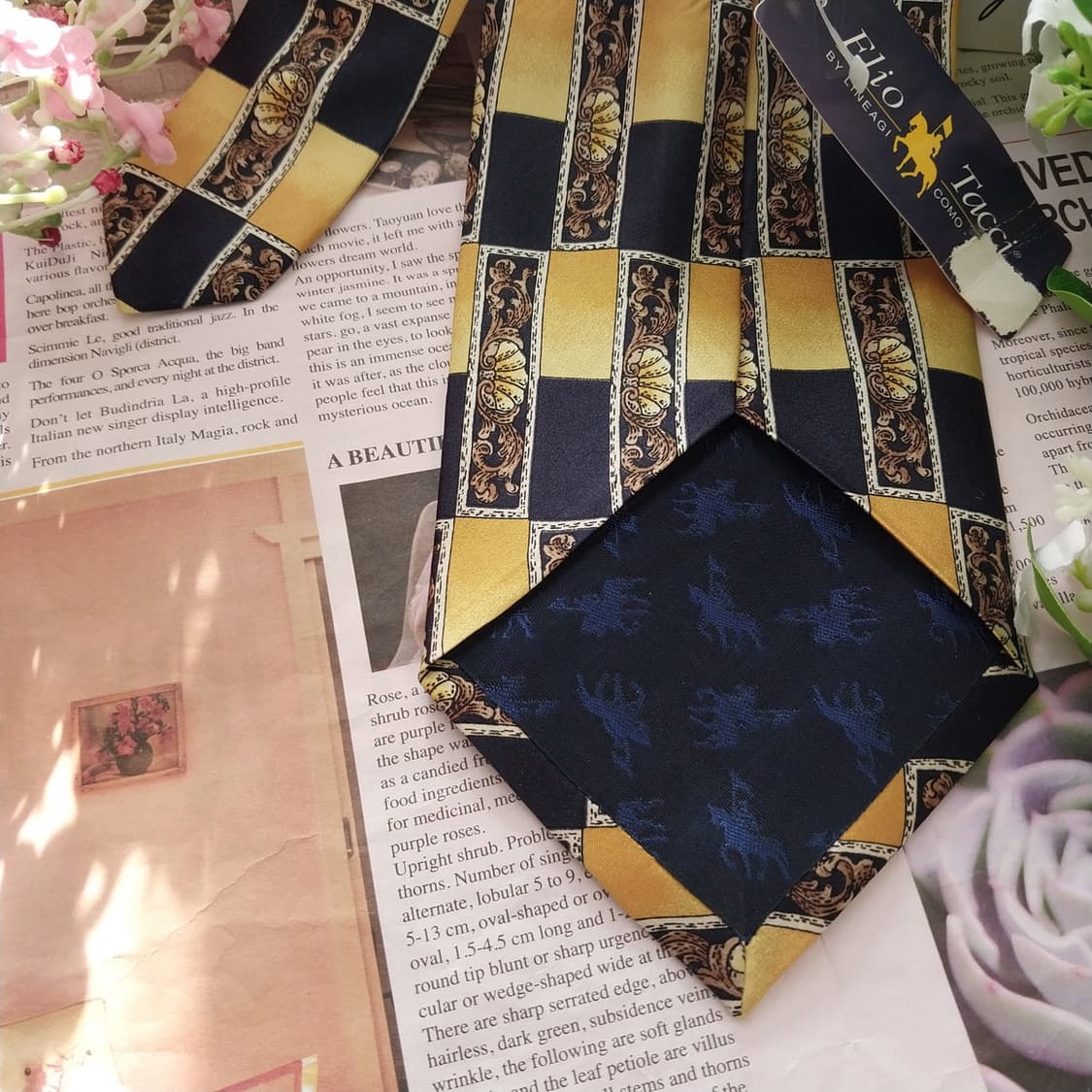 엘리오 타치 실크 클래식 프린트 넥타이 9.6cm 새상품 K1497
 상품이미지7