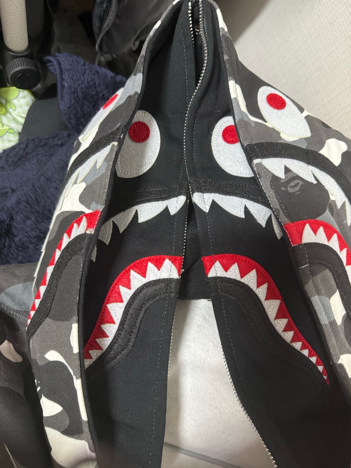 베이프 더블 샤크 후드집업 새상품 M 상품이미지3