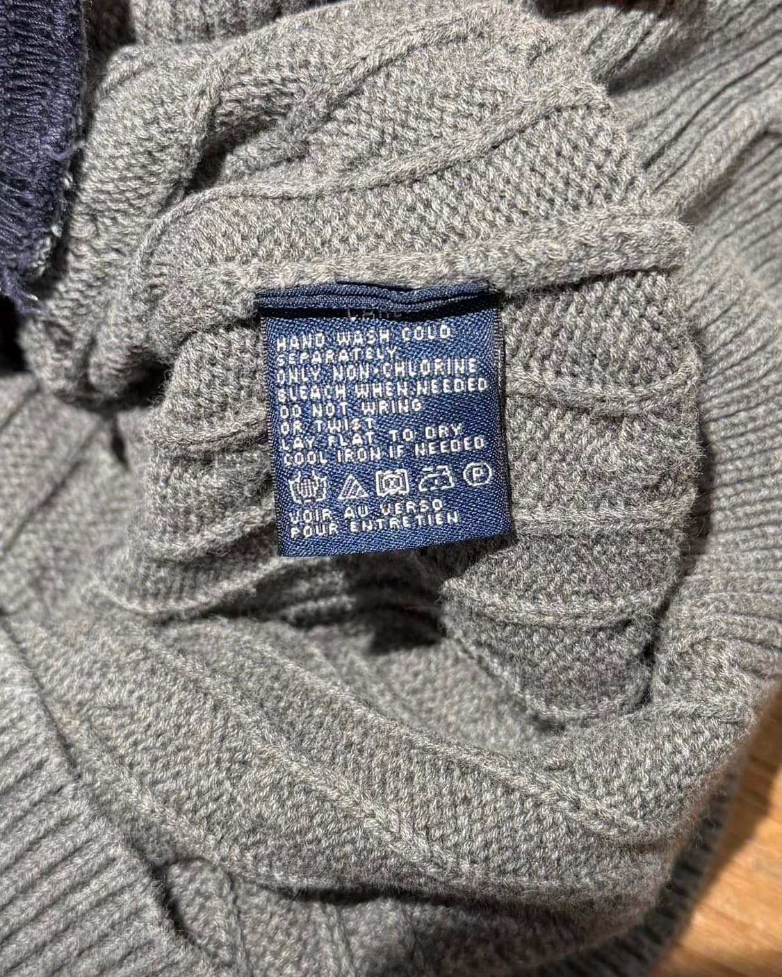 폴로 랄프로렌 스포츠 그레이 코튼 케이블 하이넥 반팔 니트 상품이미지8