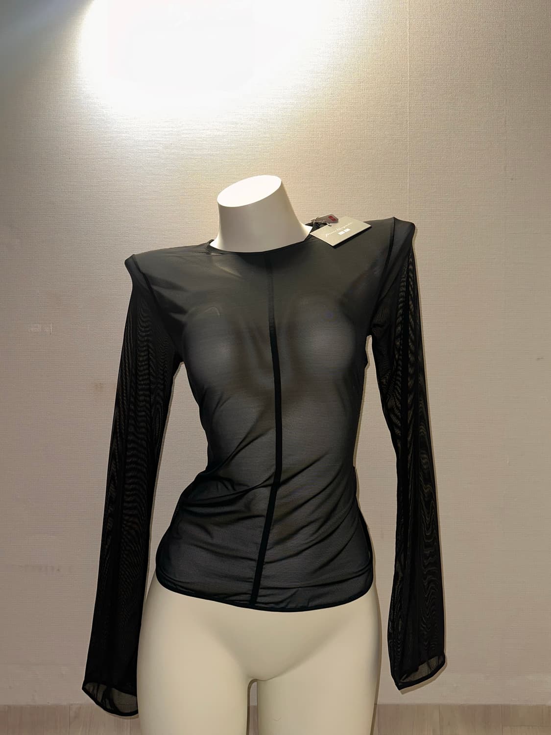 블랙 시스루 메쉬  티 상품이미지2