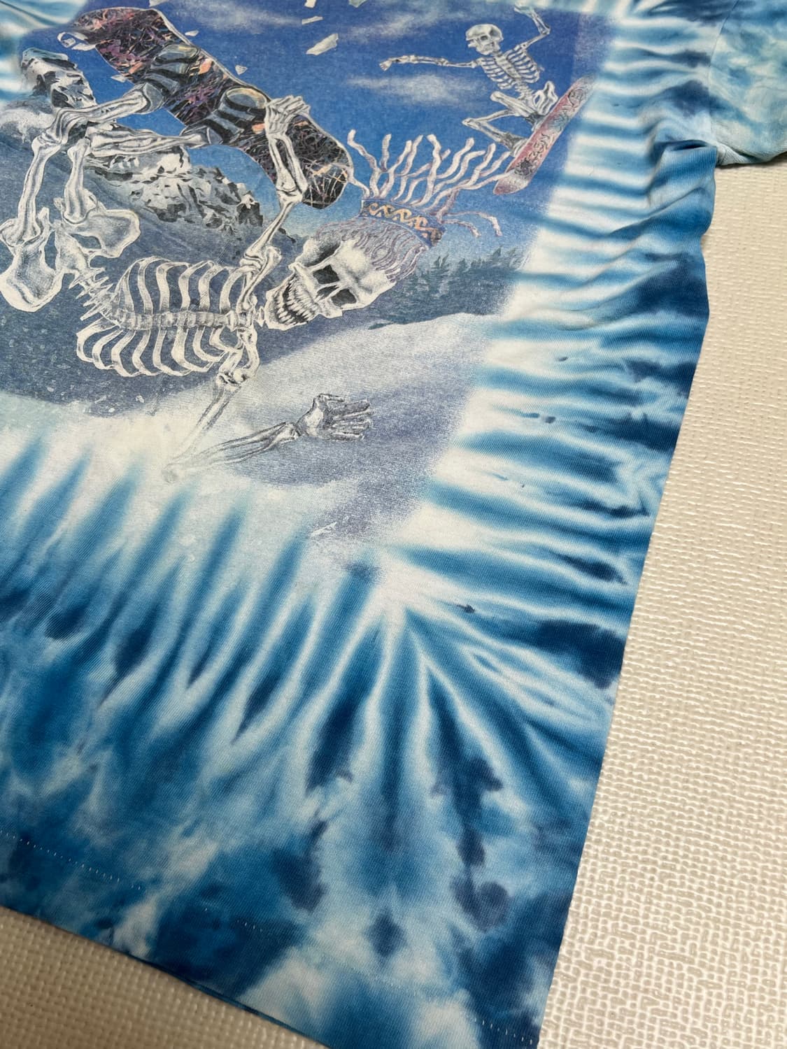 90s 빈티지 스컬보더 타이다이 티셔츠 L사이즈 상품이미지3