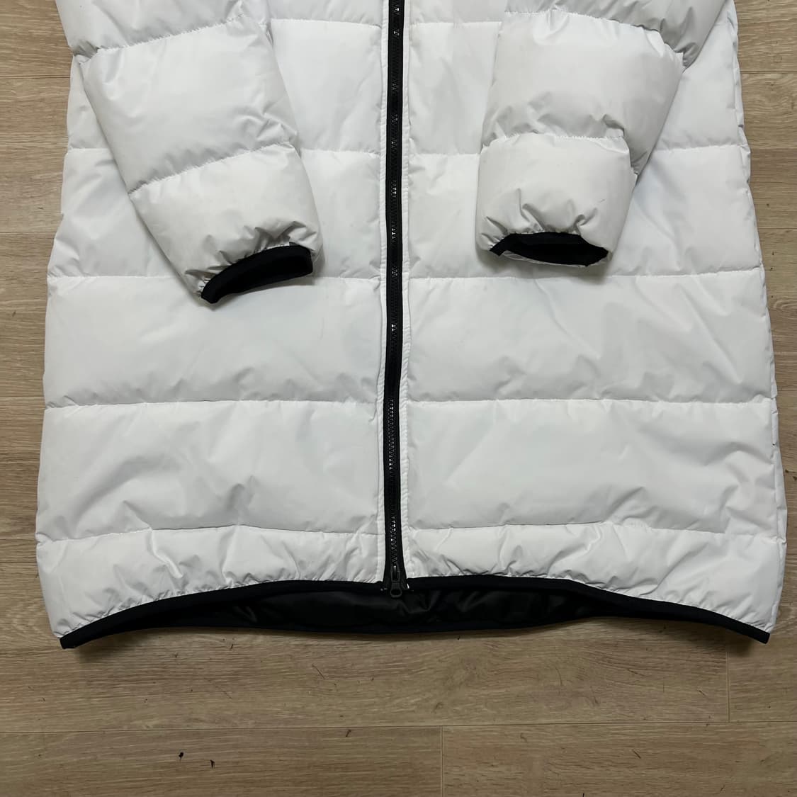 웰스프링 여성 다운라이크 후드 롱패딩 점퍼 [화이트] L/100 상품이미지3