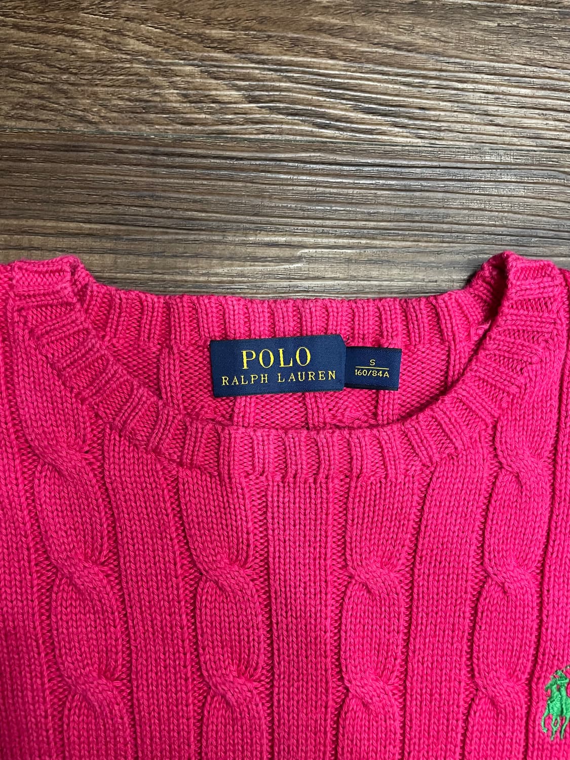 폴로 랄프로렌 케이블 니트 코튼 스웨터 핑크 상품이미지6