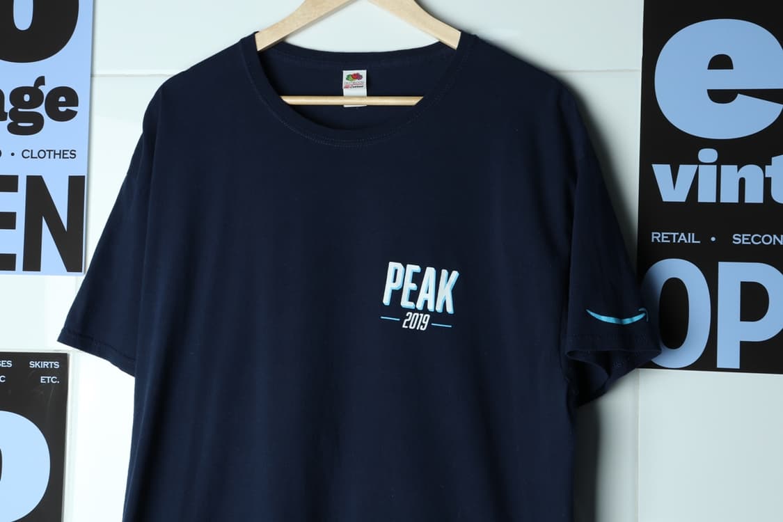 (XL-3XL) 프룻오브더룸 반팔 티셔츠 네이비 USA-H30054 상품이미지3