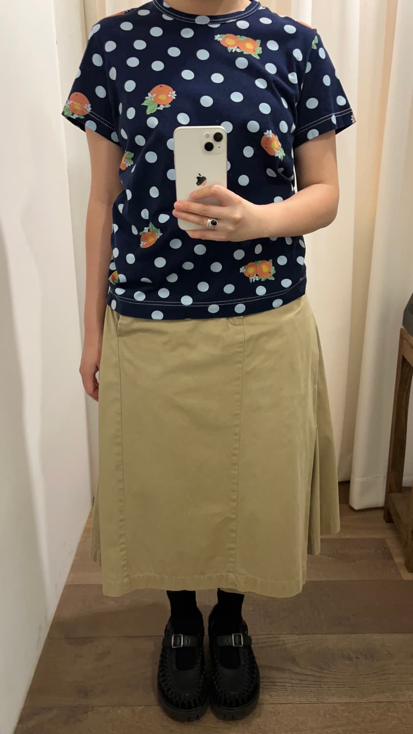 Dot Orange Printing Half T 상품이미지2