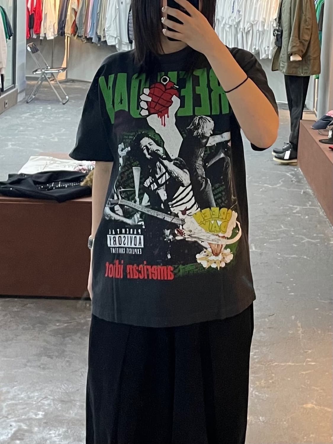 빈티지 그린데이 락 밴드 페인팅 반팔 H1630 상품이미지1