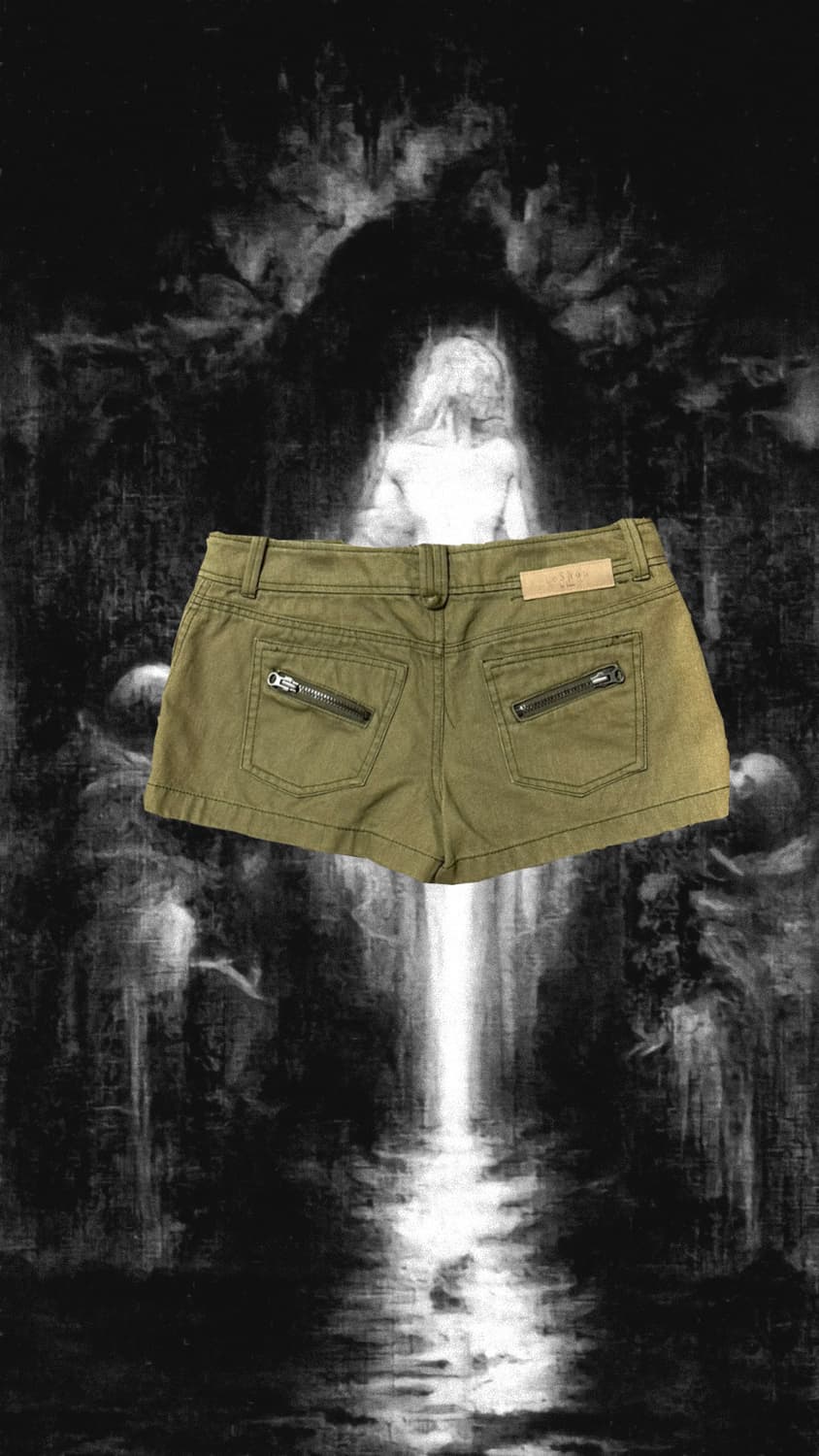 LeShop jeans 메시st 카키 스커트 숏팬 상품이미지2