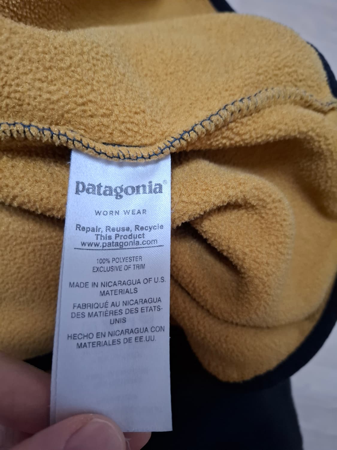 L 파타고니아 신칠라 플리스 블루/옐로우 상품이미지5