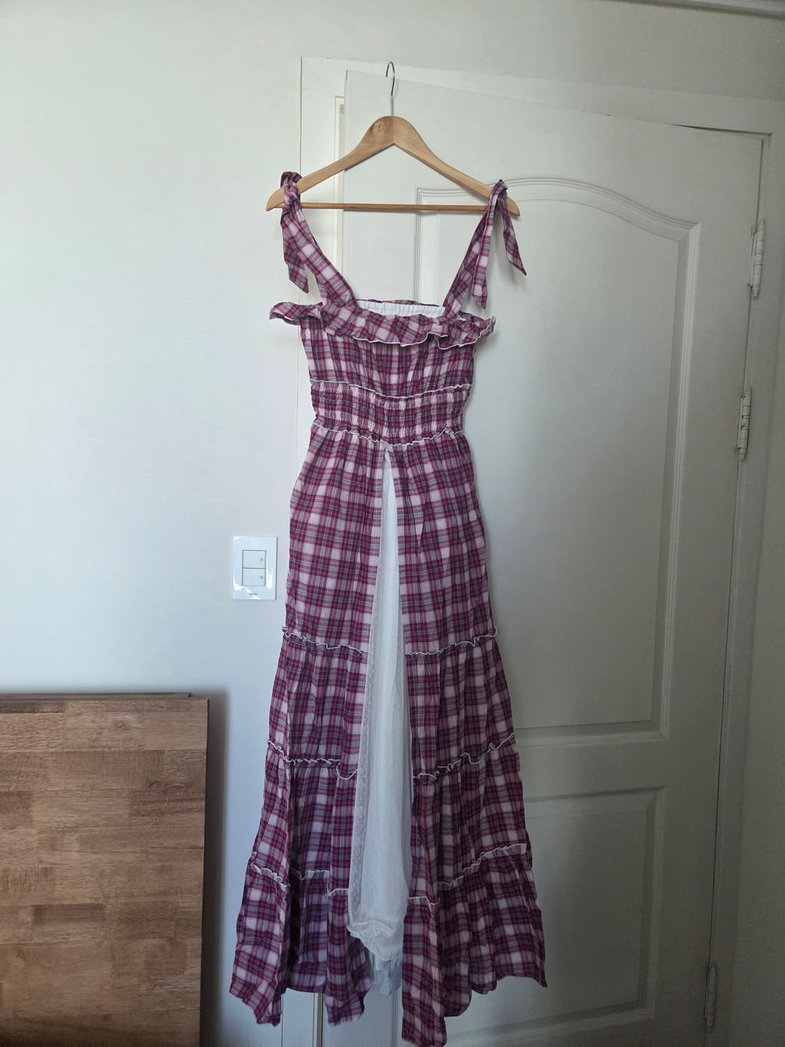 Liz Lisa Doll 자주색 체크 롱 원피스 상품이미지1