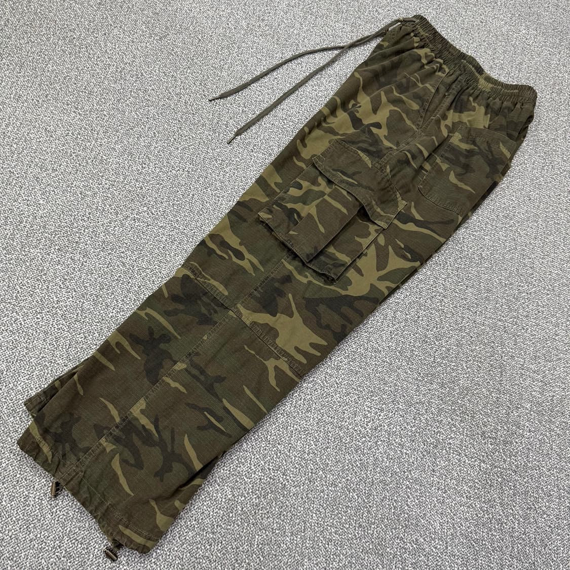 S 테이크이지 빈티지 카모 스트링 카고 와이드 팬츠 바지 상품이미지4