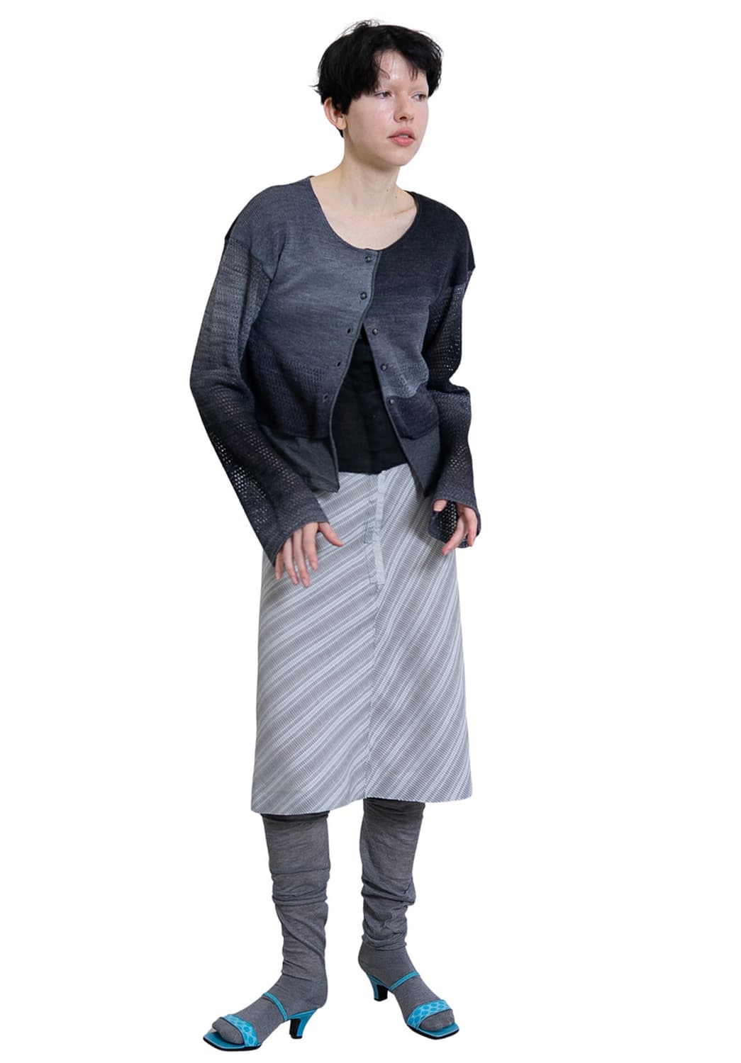 [F]퍼버즈 26ss 멜티드 스티치 양말/그레이 상품이미지3