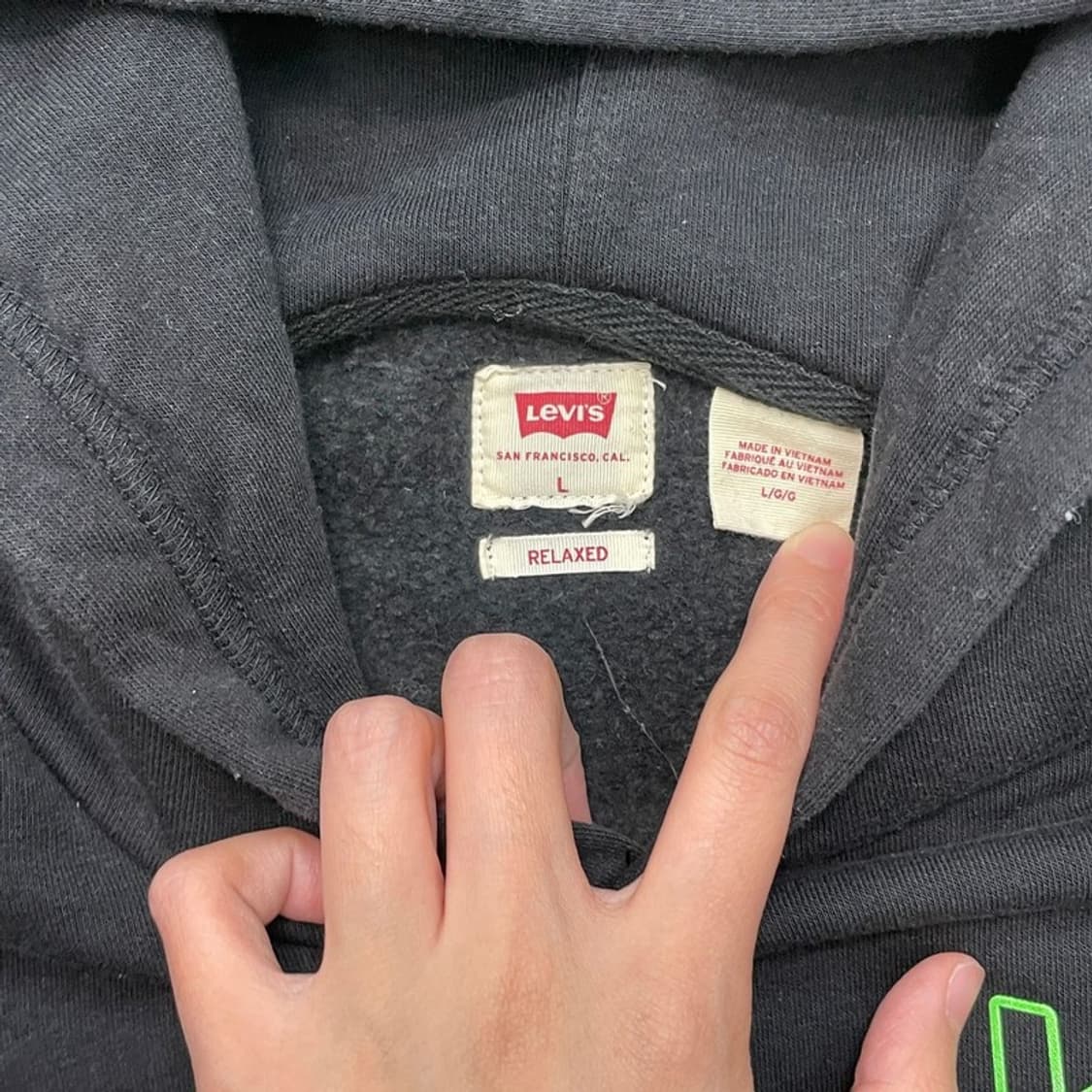 LEVI'S 로고 후드티 블랙 L 상품이미지4