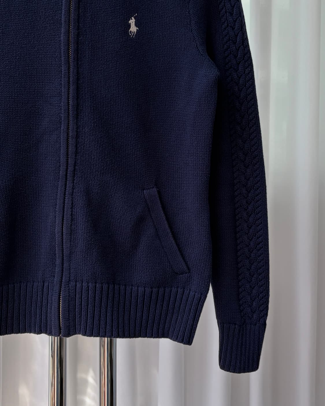 [S]폴로 랄프로렌 여성 케이블 니트 집업 navy 상품이미지5