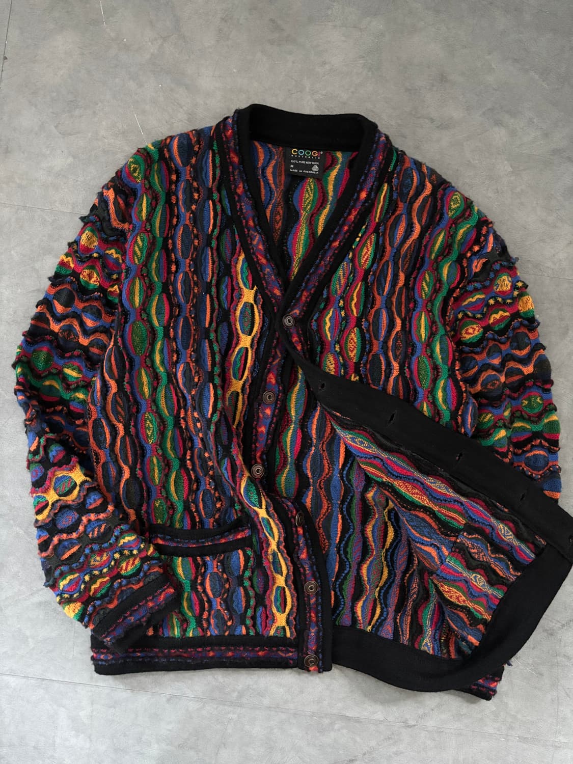 COOGI 쿠지 오스트레일리아 멀티컬러 3D 케이블 울 니트 가디건  상품이미지1