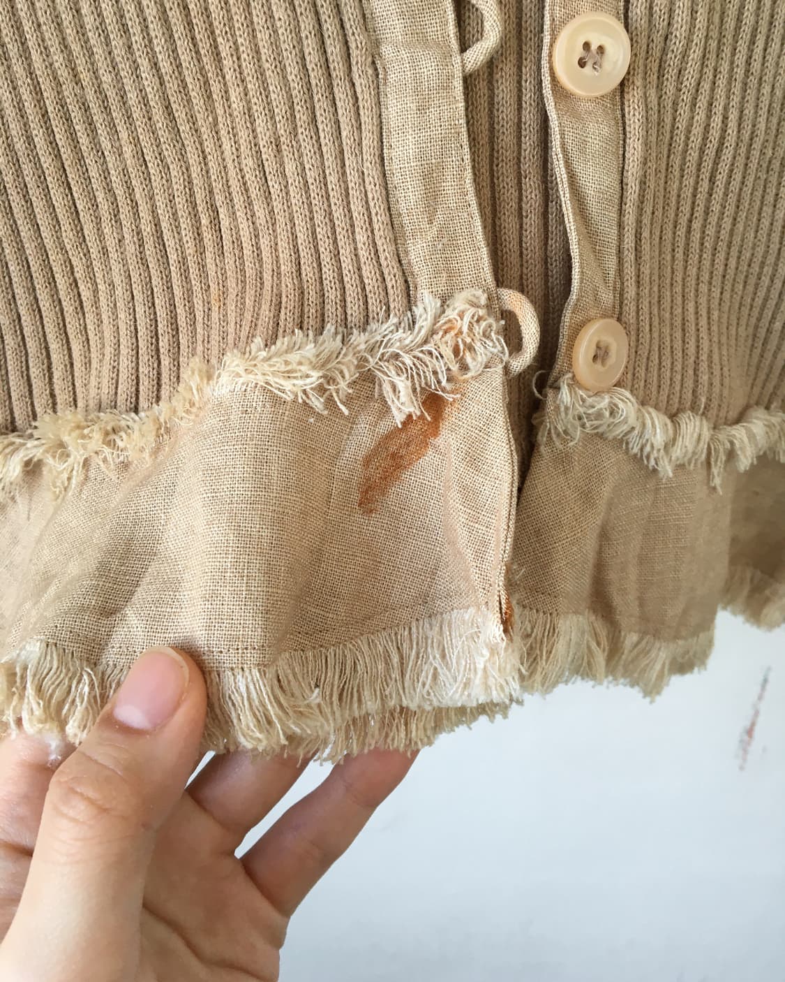 Ruffle point ribbed cardigan 상품이미지4