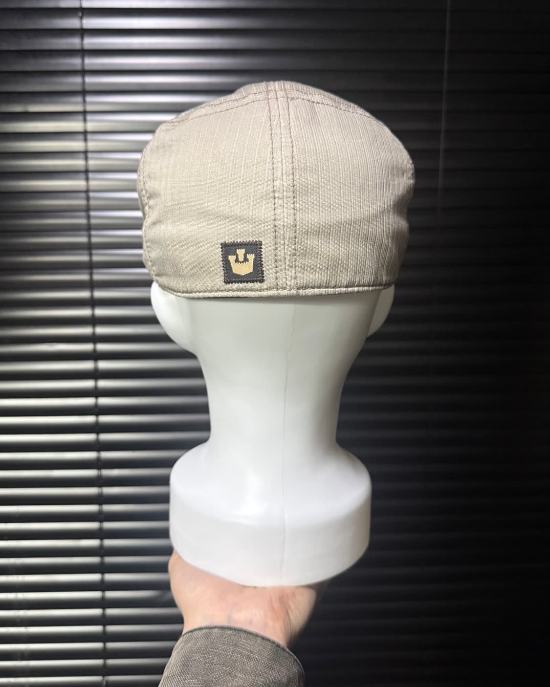 구린 브로스 베이지 절개 패턴 코튼 헌팅캡 모자 빈티지 에스닉 뉴스보이캡 상품이미지4