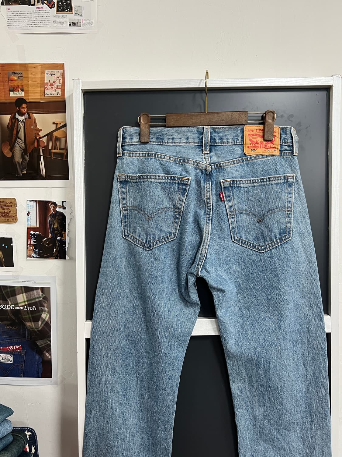 Levis 리바이스 505 레귤러 스트레이트 연청 데님 팬츠 상품이미지2