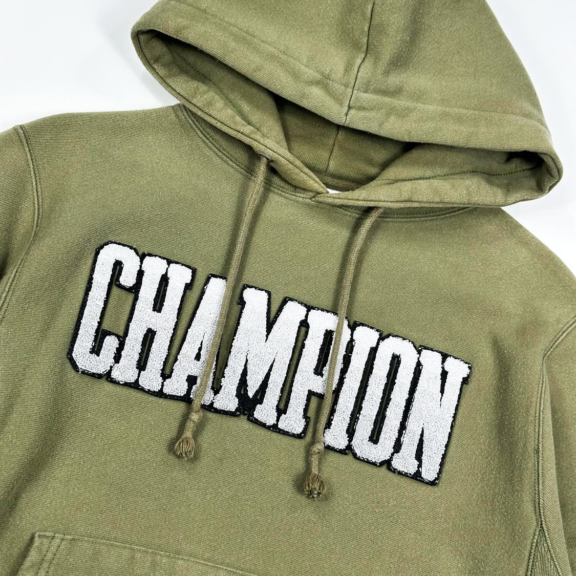 챔피온 리버스위브 스펠아웃 헤비코튼 후드티 카키 S 상품이미지3