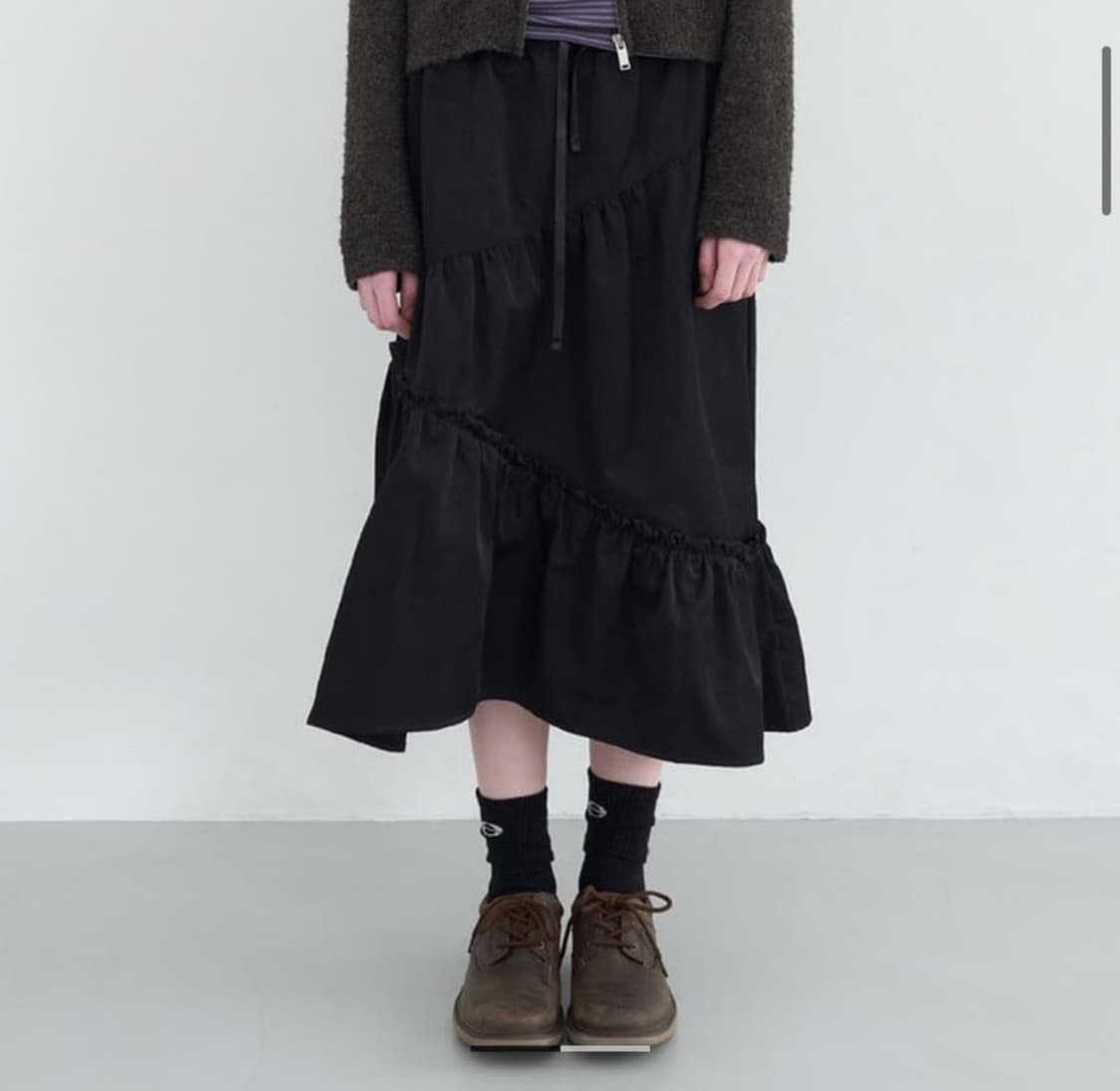 엔조블루스 코튼 셔링 스커트 상품이미지1