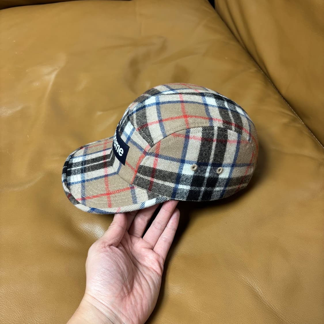 슈프림 캠프캡 모자 박스로고 버버리 체크 상품이미지4