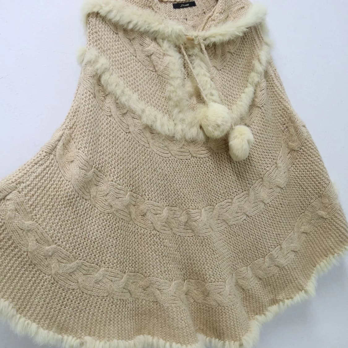 DOSCH 퍼 배색 울 니트 케이프 62693 상품이미지7