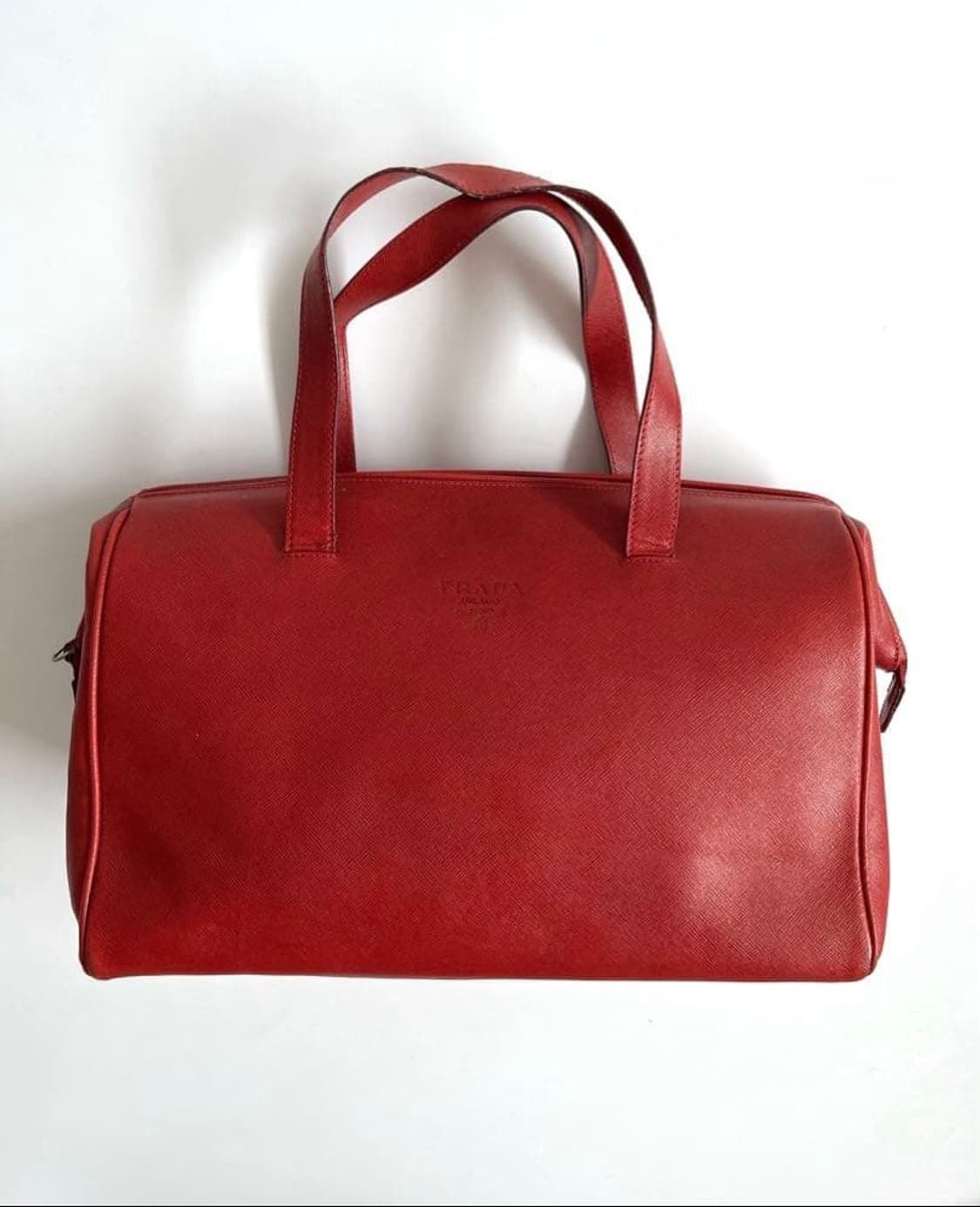 프라다 사피아노 레더 y2k 보스톤백 레드 상품이미지1