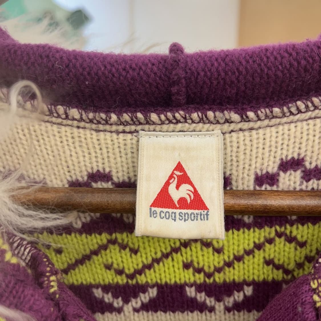 르꼬끄 희귀 Y2K 노르딕 코위찬 털 후드집업 가디건 M C09347 상품이미지5