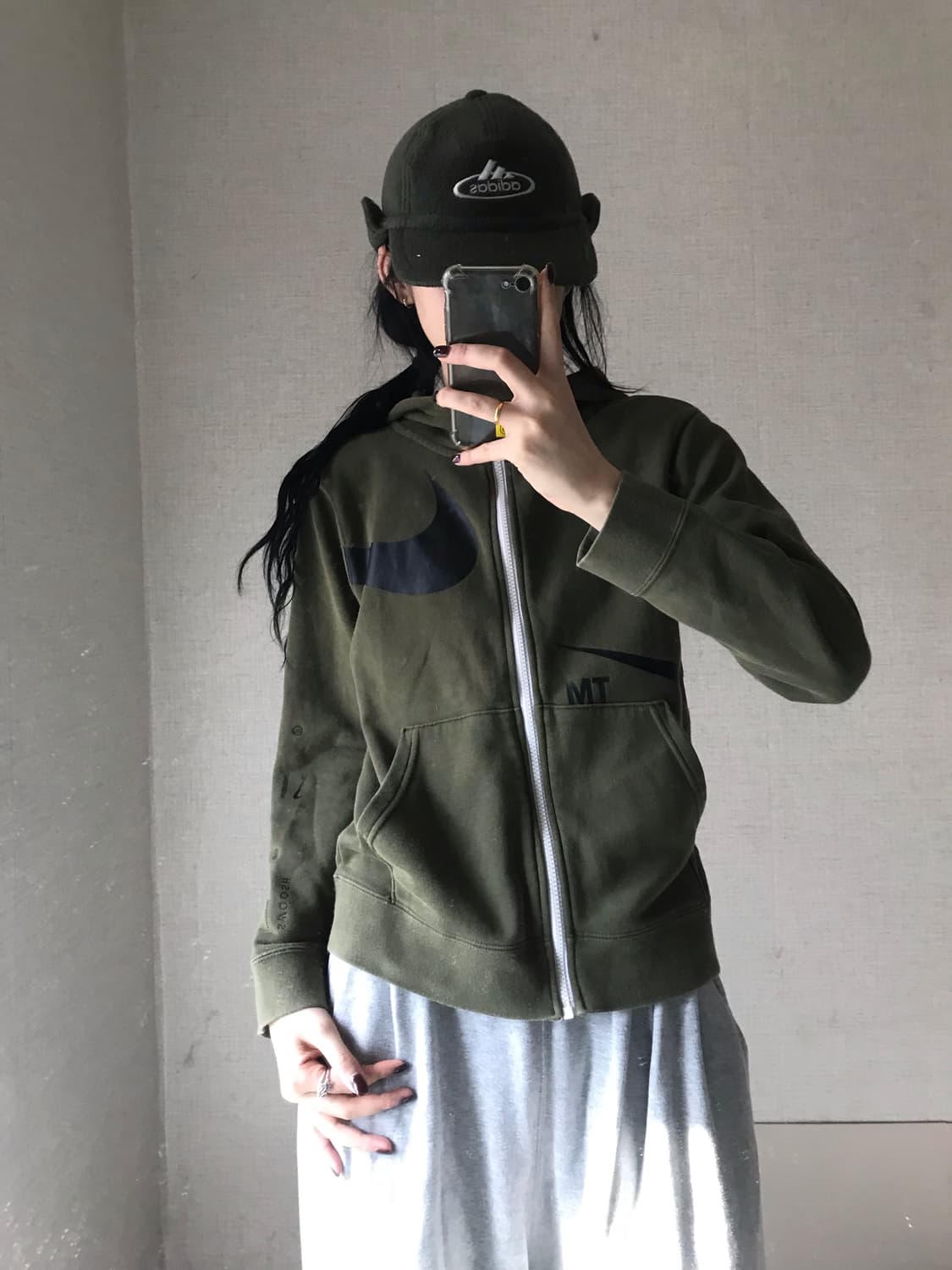 나이키 카키 빅스우시 후드집업 상품이미지3