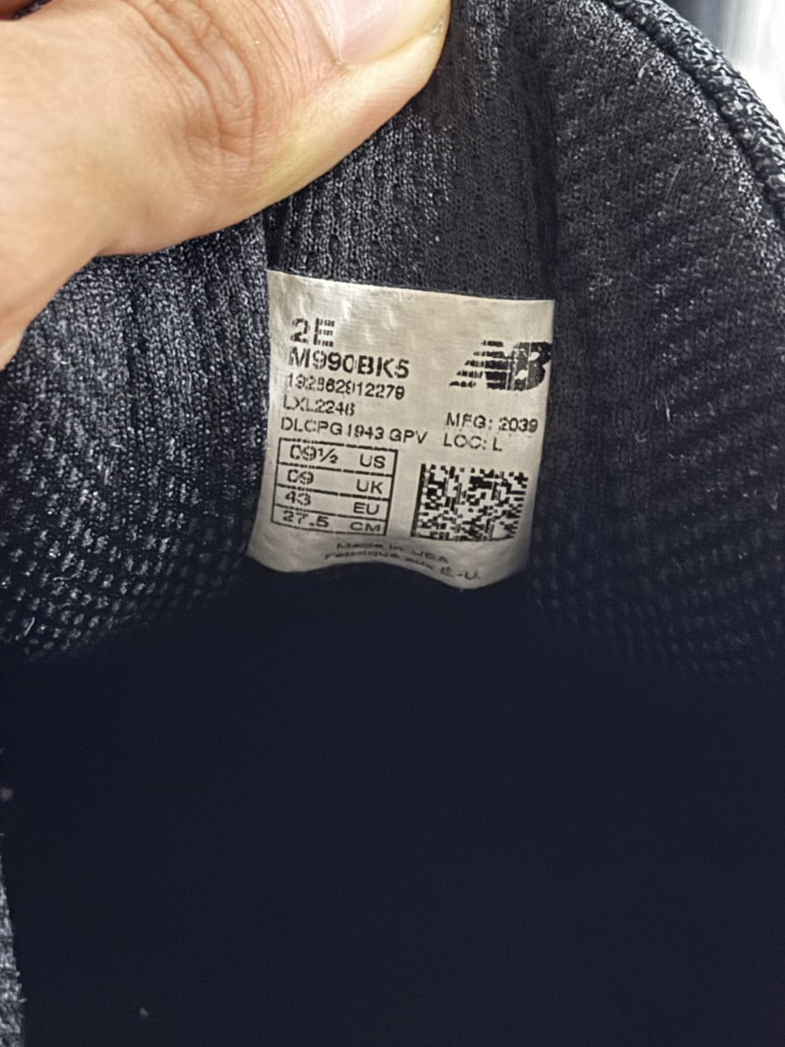 뉴발란스 990v5 블랙 275 상품이미지7