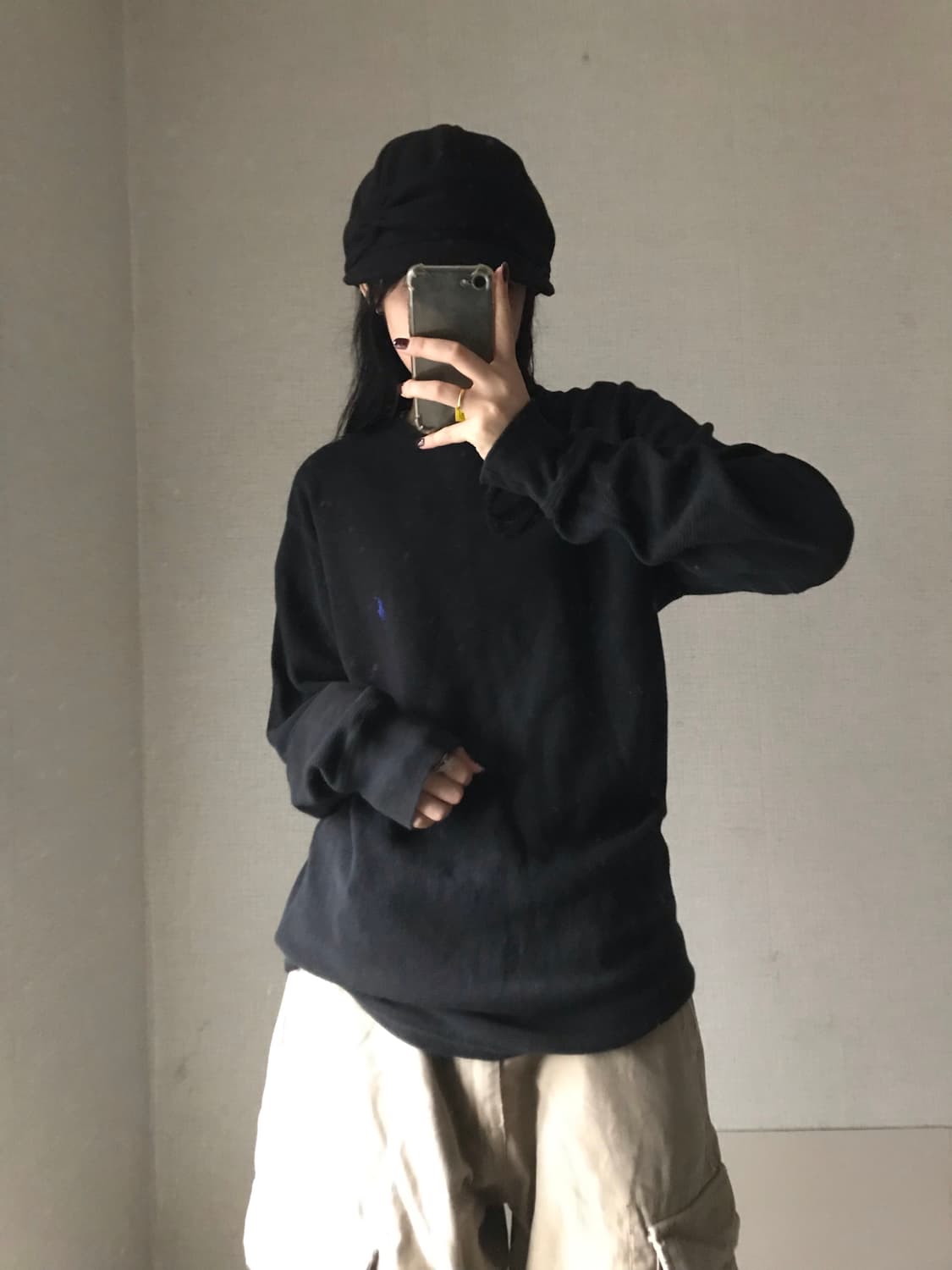 폴로 블랙 와플 롱슬리브 상품이미지2