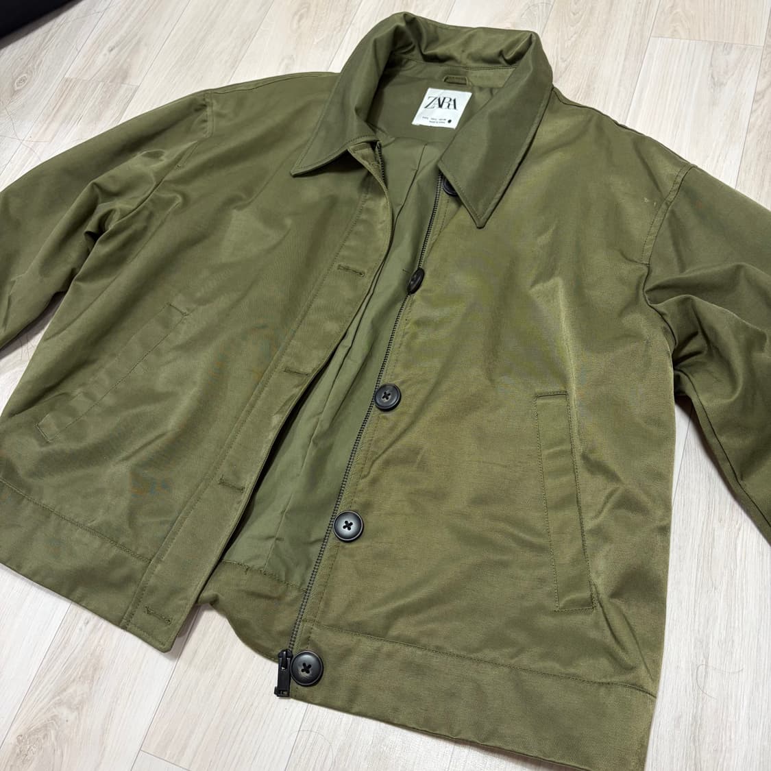 Zara short jacket olive 상품이미지2