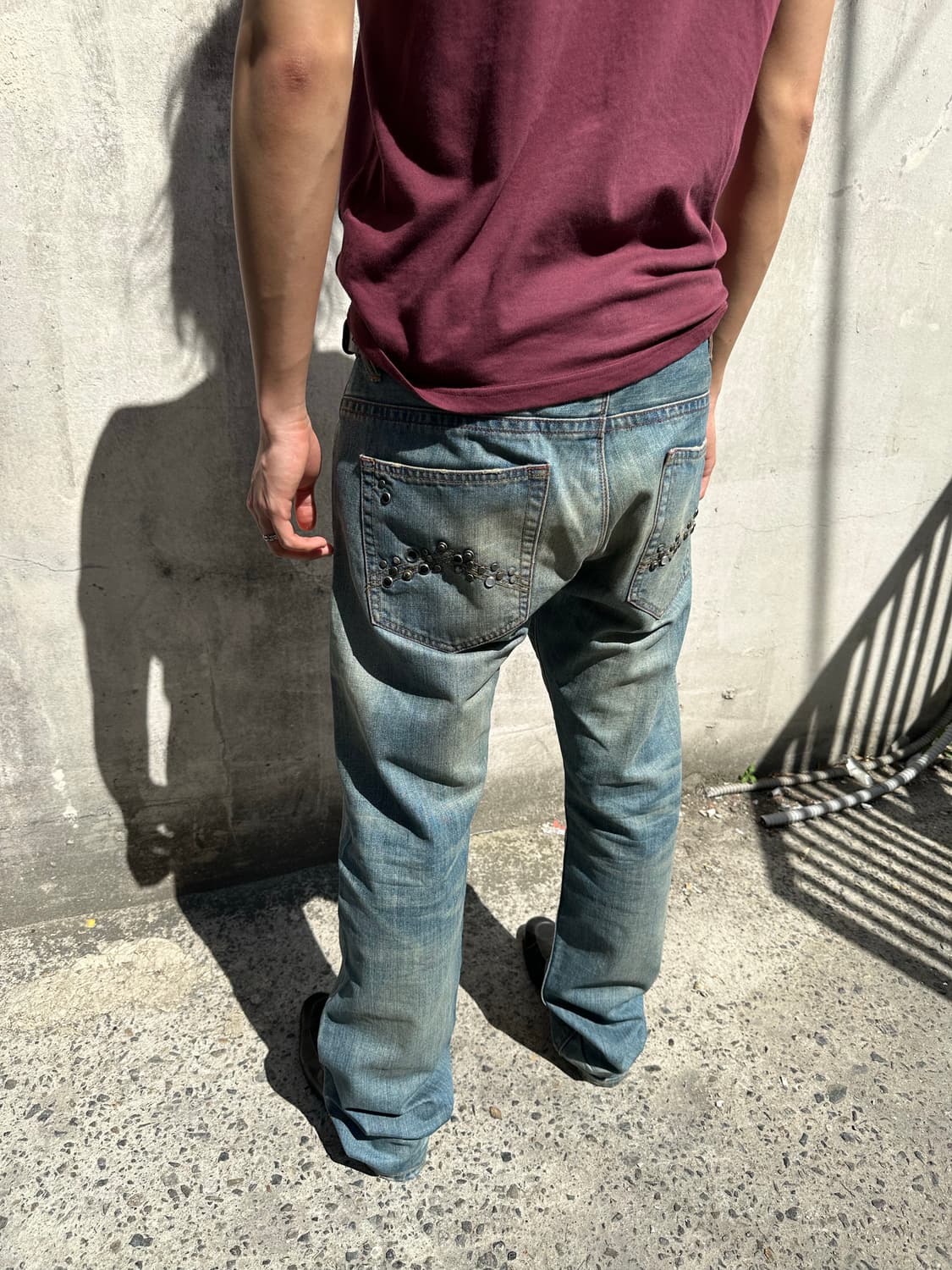 알마니 워싱 스터드 디테일 데님 상품이미지3