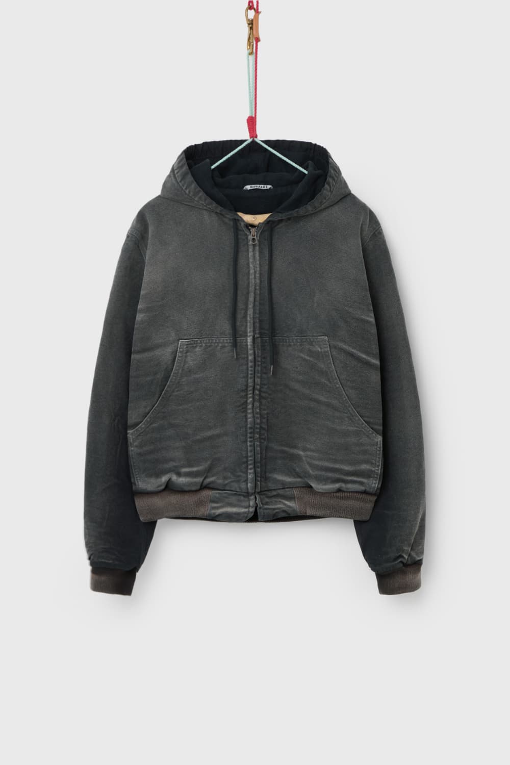 새상품) 오라리 프로덕트 다이드 오가닉 코튼 덕 숏 후드 집업 파카 상품이미지3