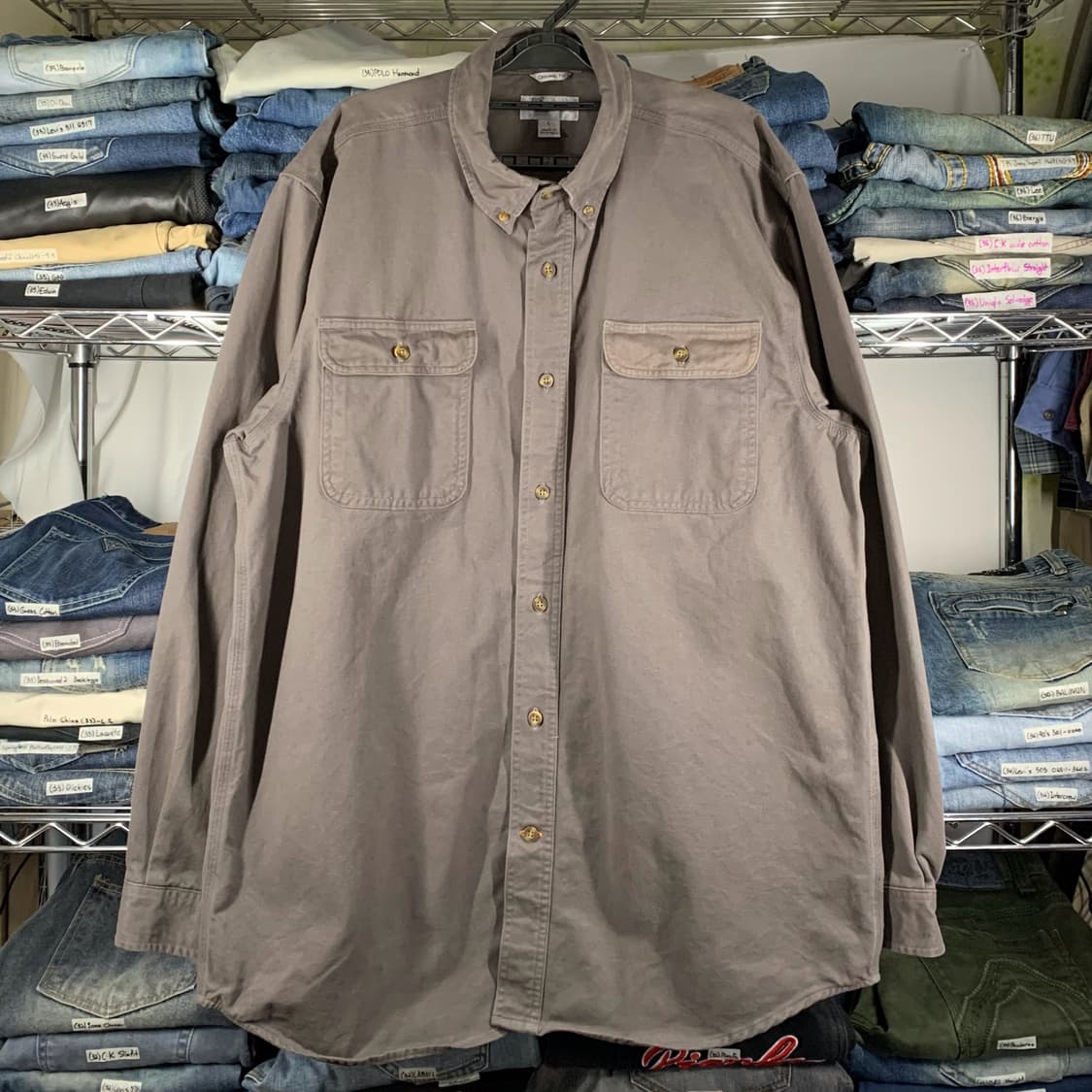 [L] 칼하트 오리지널핏 헤비코튼 워크셔츠 그레이 상품이미지2