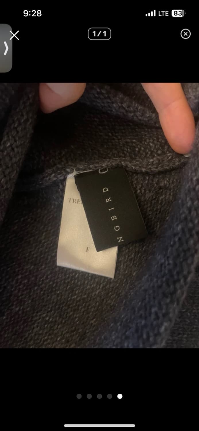 트리밍버드 레이어드 폴라니트 블루그레이 새상품급 가격내림x 상품이미지5