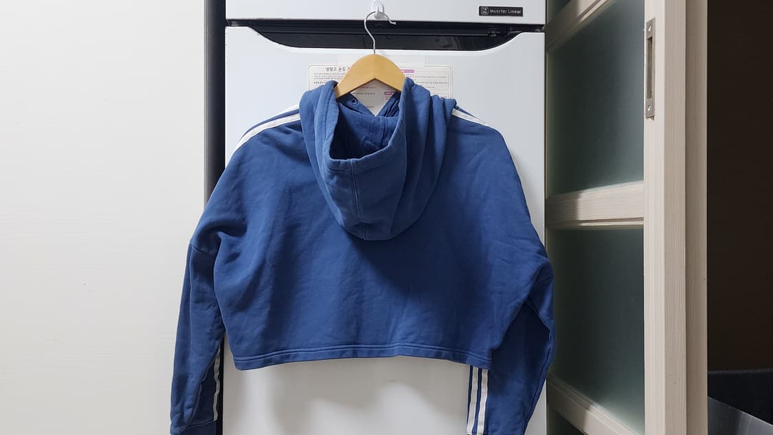 아디다스 여성 삼선 크롭 후드티 XS 상품이미지2