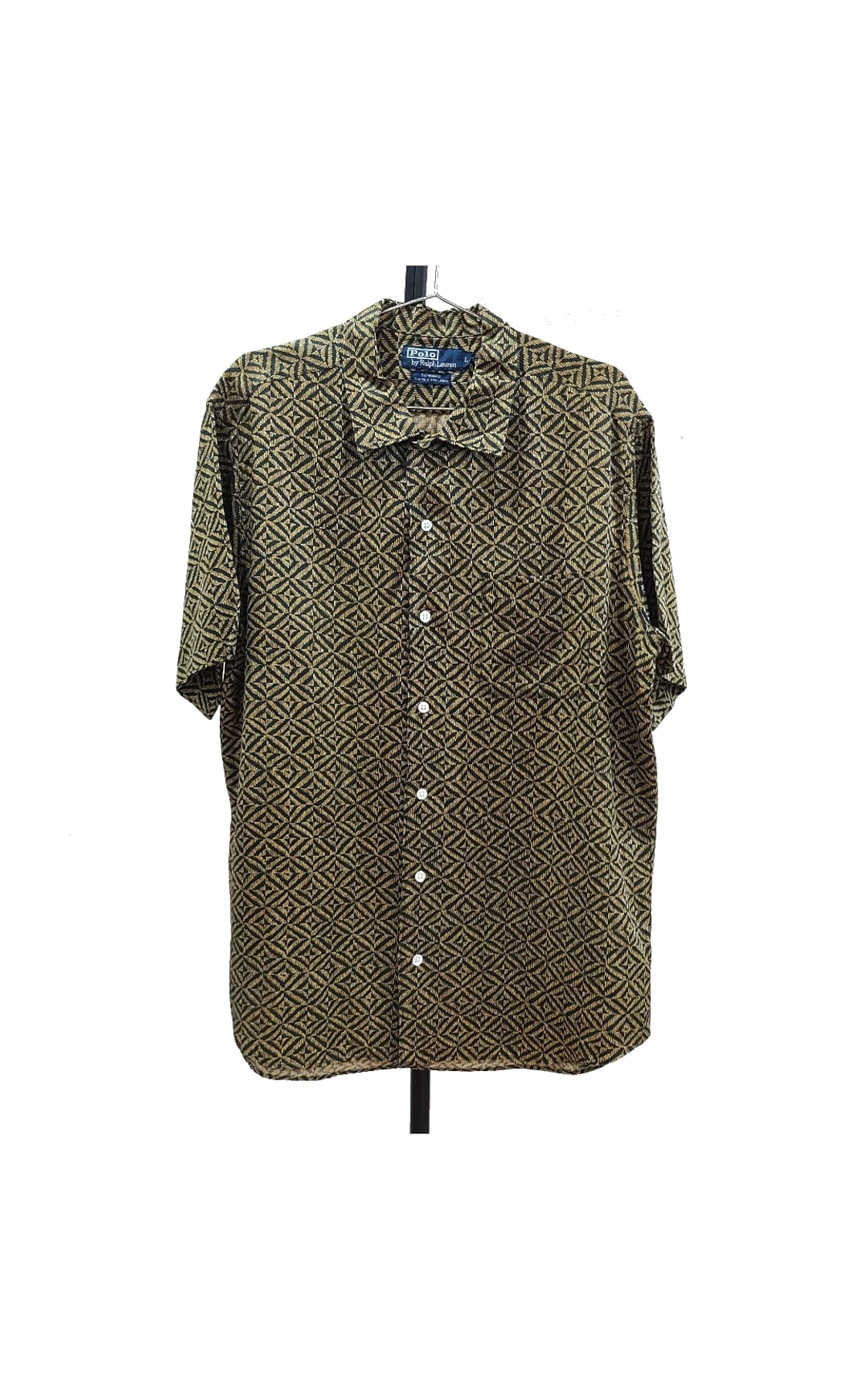 폴로 랄프로렌 실크 린넨 패턴 반팔 셔츠 남방 L 상품이미지1