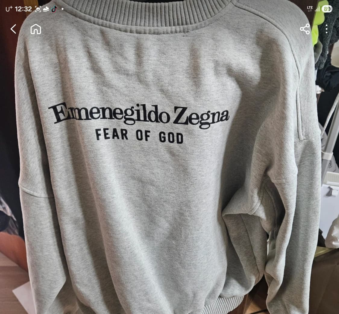 Ermenegildo Zegna Fear of God 맨투맨 90~100 상품이미지3
