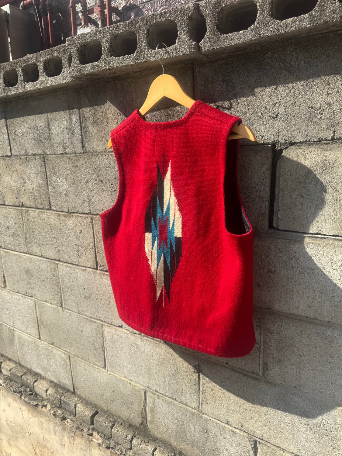 90s 센티넬라 빈티지 핸드 우븐 울 웨스턴 오르테가 치마요 베스트 조끼 상품이미지4