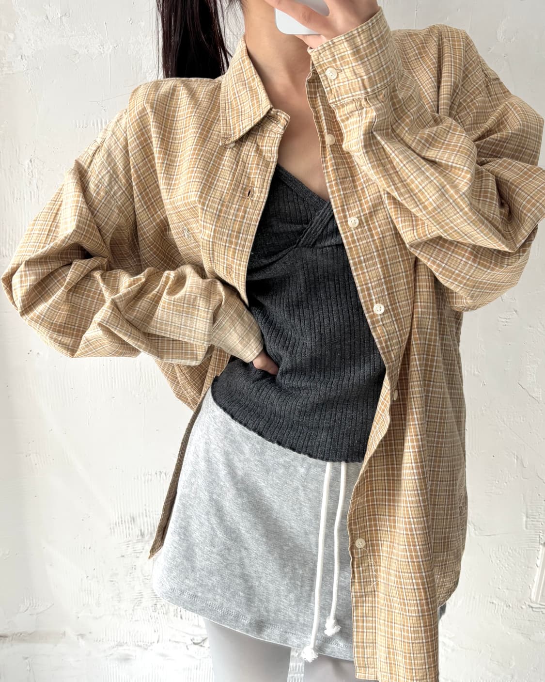 Polo 폴로 랄프로렌 베이지컬러 체크 셔츠 상품이미지2