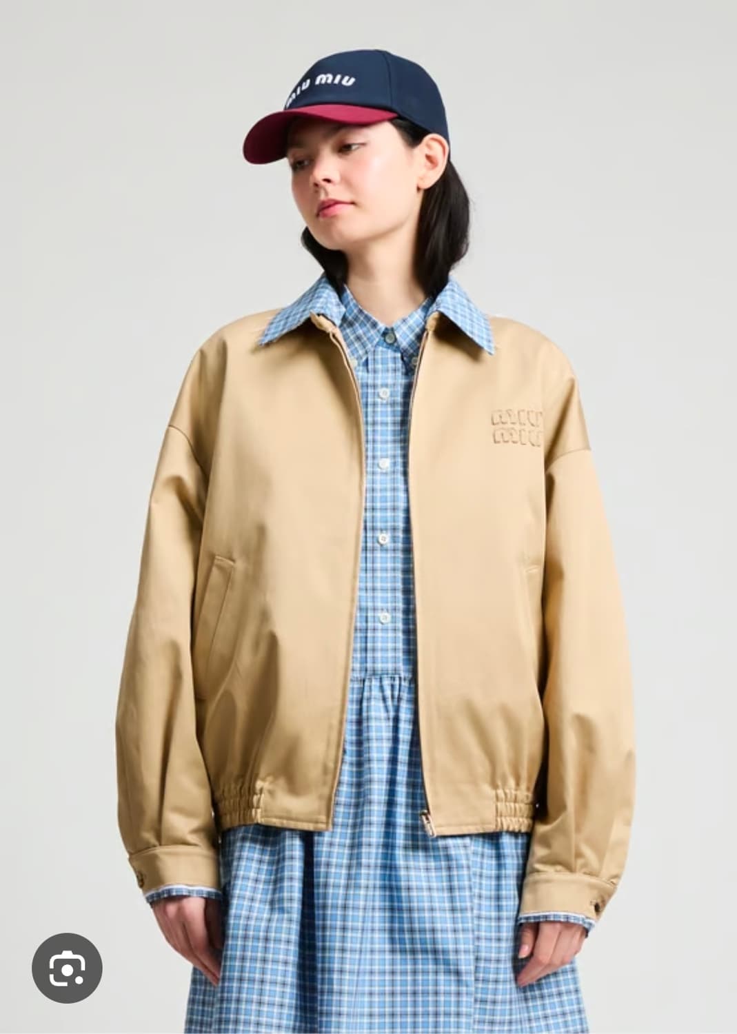 (S+/42) / 미우미우 로고 치노 코튼 블루종 자켓 상품이미지6