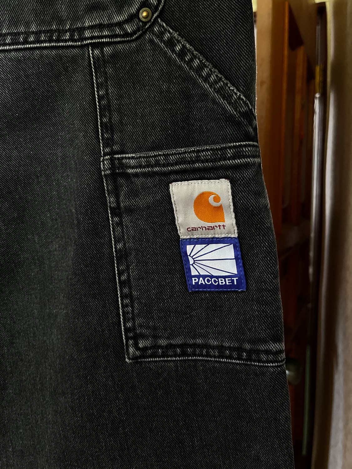 [M] 칼하트 라스벳 더블니 팬츠 블랙 상품이미지2