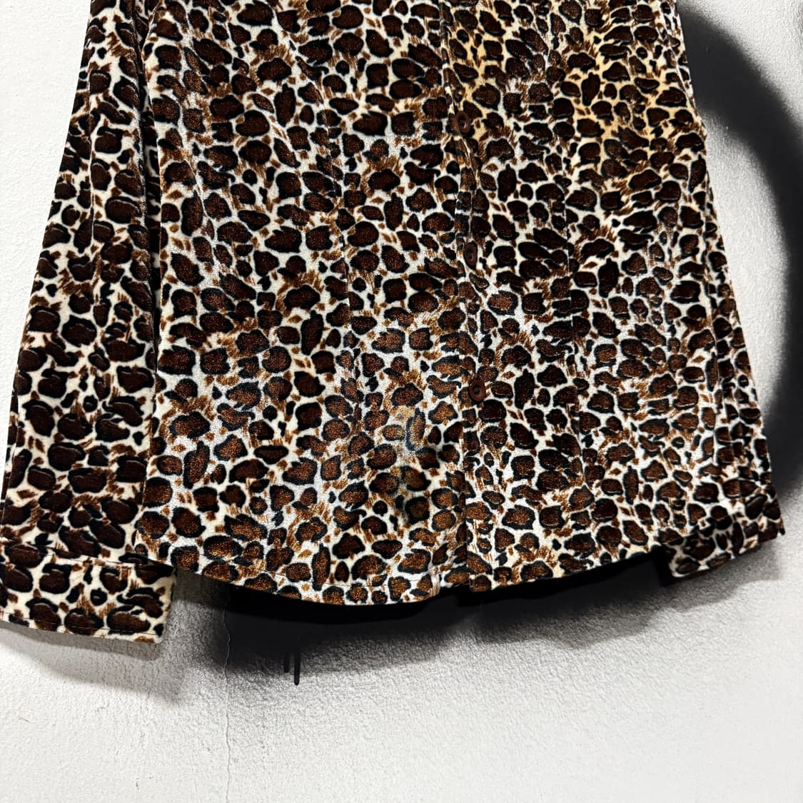 VTG 빈티지 레오파드 패턴 벨벳 셔츠 탑 상품이미지4