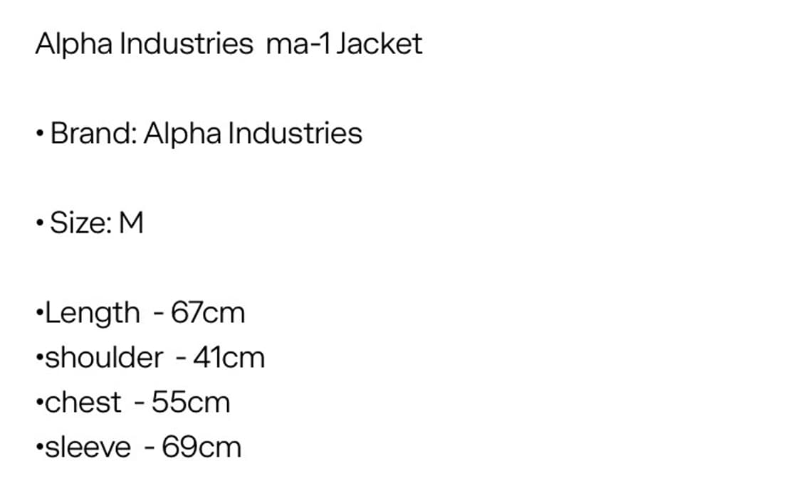 Alpha Industries ma-1 Jacket J0515 상품이미지4