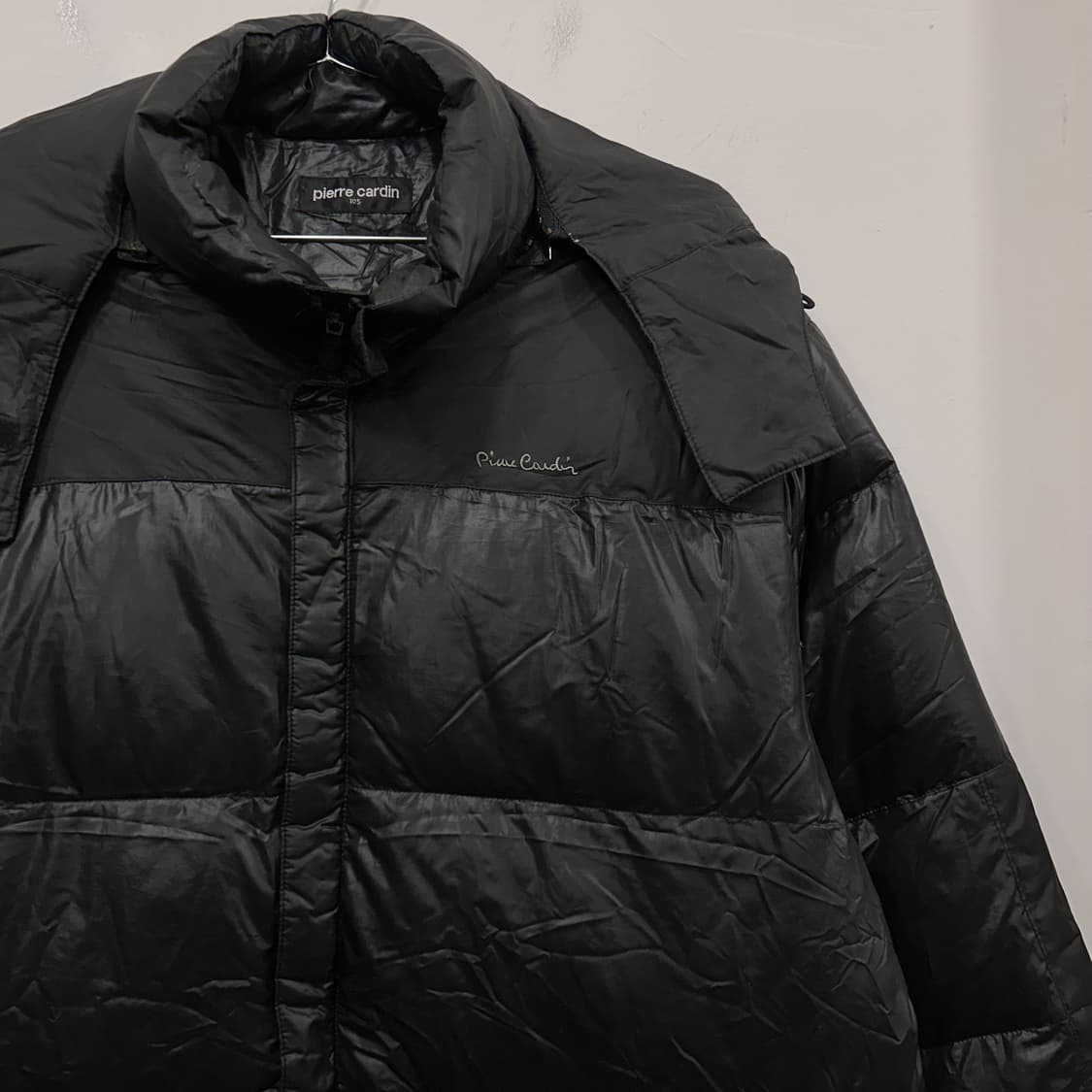 피에르가르뎅 덕다운 글로시 후드 푸퍼 패딩 상품이미지1