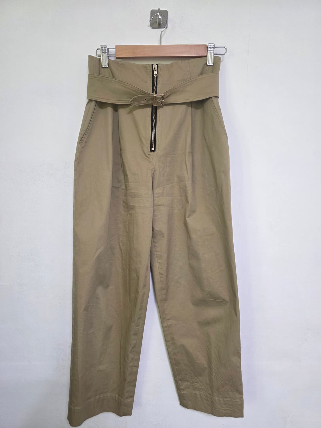 Sandro 샌드로 하이웨스트 벨트 포인트 팬츠 38 상품이미지1