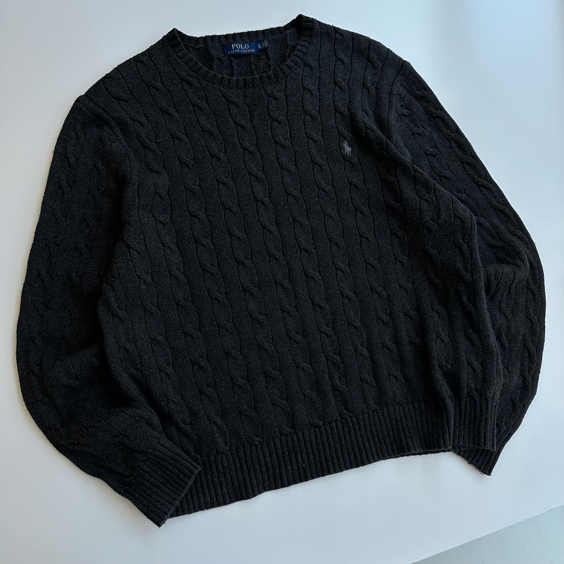 폴로 신형 다크그레이 케이블 라운드 니트 상품이미지2