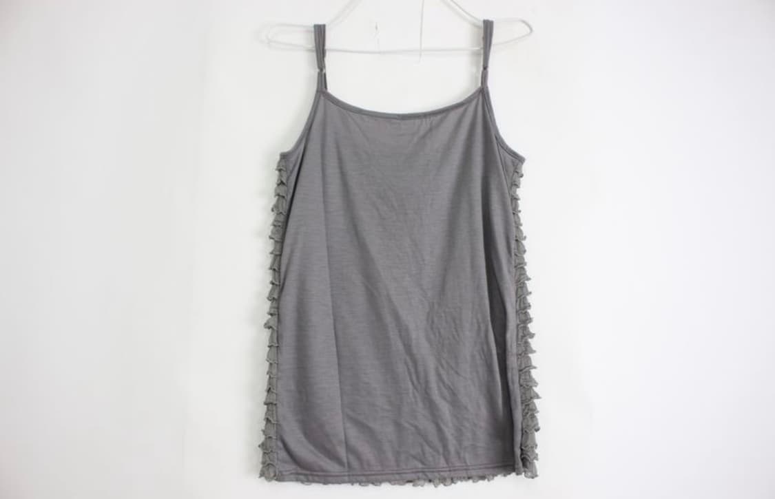 그레이 프릴 끈나시 탑 상품이미지2