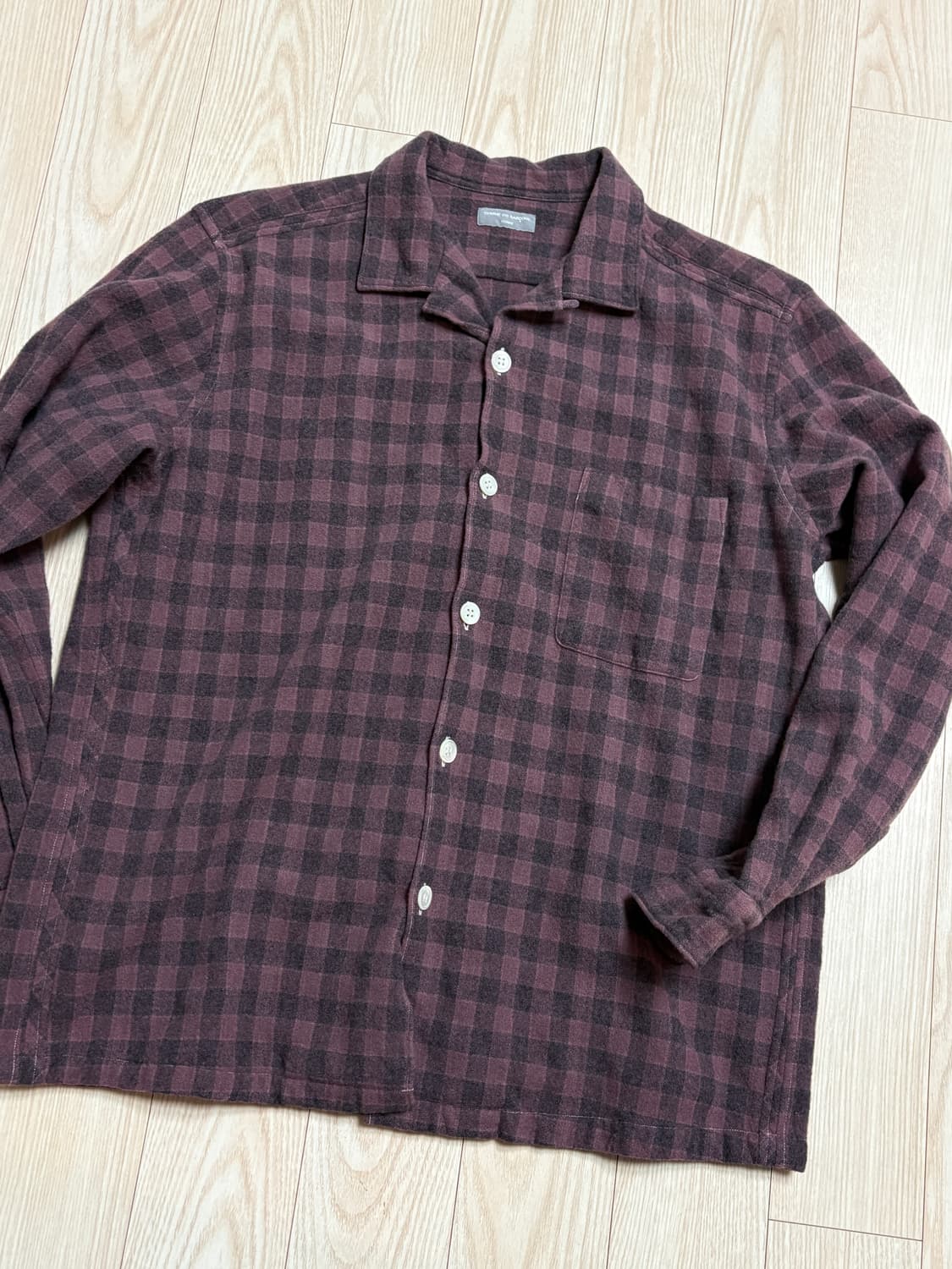 꼼데가르송옴므 울혼방 깅엄셔츠 상품이미지1