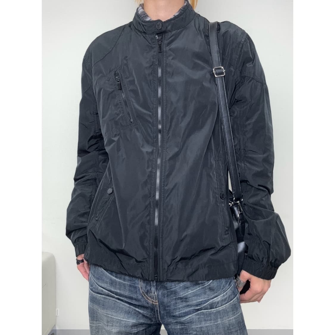 빈티지 블랙 봄버 자켓 상품이미지2